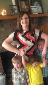 The best picture of me & the grandboys.  Mr. Sweetie Pants kept trying to run off, thus, the death grip I have on him.